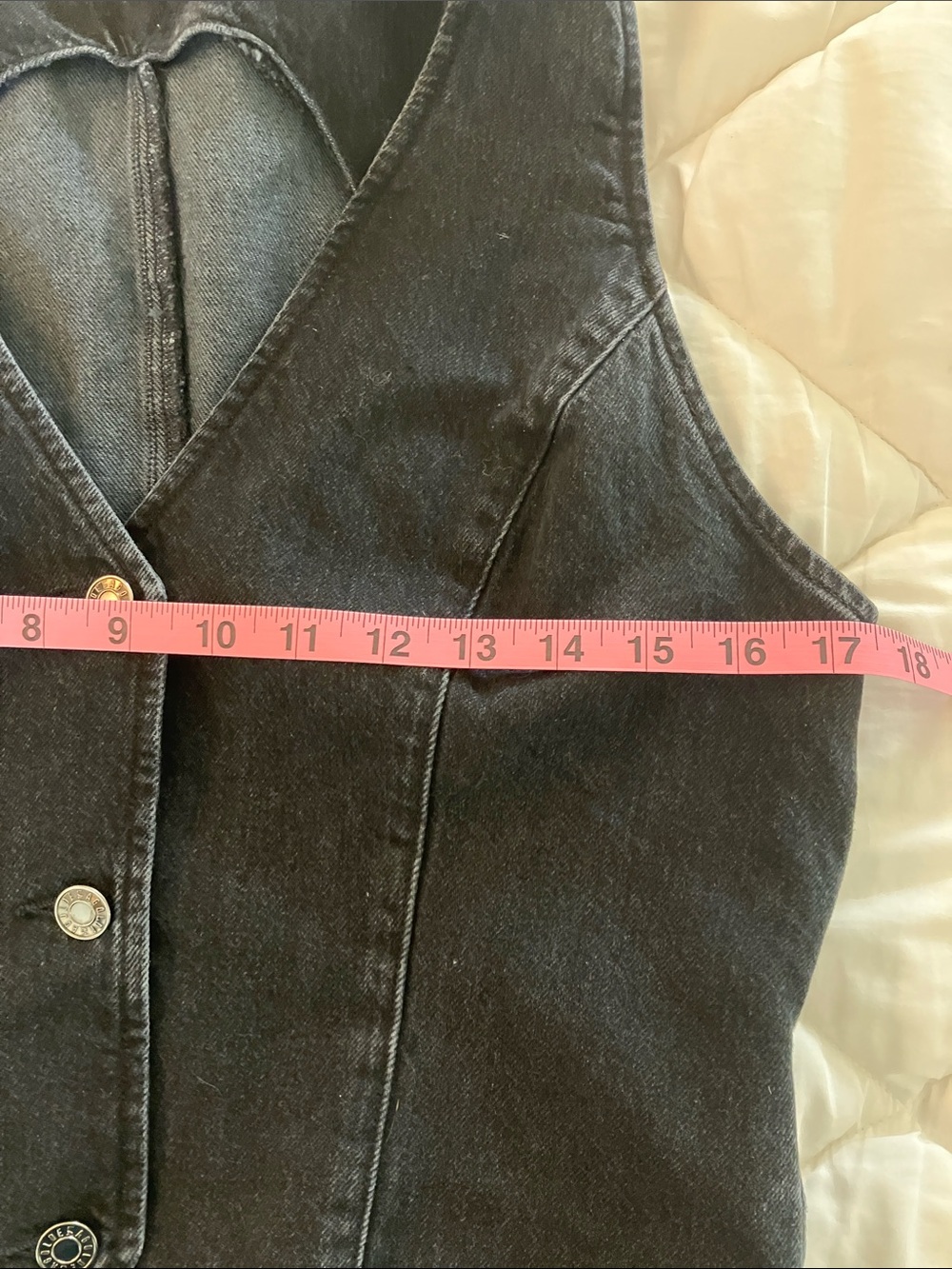 AGOLDE Heller Black Faded Denim Vest Close-Fitting Tailored Women’s Size L EUC - Picture 7 of 12